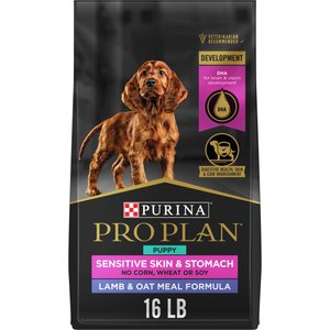Purina Pro Plan Puppy Sensitive Skin & Stomach Lamb & Oatmeal Dry Dog Food, 16-lb bag