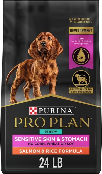 Purina Pro Plan Puppy Sensitive Skin & Stomach Salmon & Rice Dry Dog Food, 24-lb bag slide 1 of 10