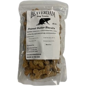 Beaverdam Pet Food Peanut Butter Biscuits Dog Treats, 1-lb bag