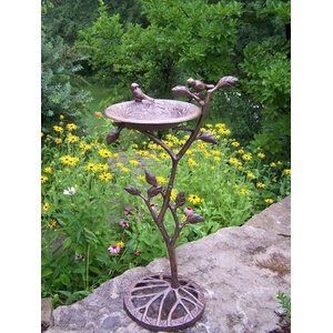 Oakland Living Handmade Metal Meadow Bird Bath, Antique Bronze