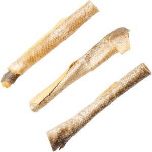 Bones & Chews Made in USA 6" Salmon Skin Cigar Dog Treats, 3ct
