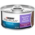 Purina Pro Plan Focus Sensitive Skin & Stomach Tuna & Oat Meal Entree Canned Cat Food, 3-oz can, case of 24