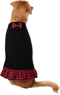 Frisco Plaid Cable Knit Dog & Cat Sweater Dress, slide 1 of 1