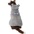 Frisco Plush Hooded Insulated Dog & Cat Coat with Bow, Gray, Medium