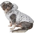 Frisco Silver Polka Dotted Insulated Dog & Cat Coat, Gray, Medium