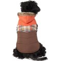 Frisco Insulated Dog & Cat Puffer Coat, Orange Plaid, Medium