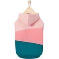 Frisco Colorblock Dog & Cat Sleeveless Hoodie, Pink/Teal, XX-Large