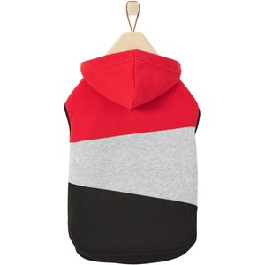 Frisco Colorblock Dog & Cat Sleeveless Hoodie, Red/Black, X-Small