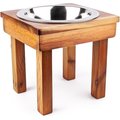 Ozarks Fehr Trade Originals Elevated Single Dog & Cat Bowl, Natural, 12-cup, 12-in tall