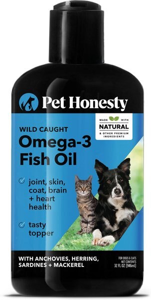 PetHonesty Omega-3 Fish Oil Immune, Joint & Skin & Coat Supplement for Dogs & Cats, 32-oz bottle slide 1 of 8