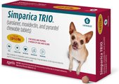 Simparica Trio Chewable Tablet for Dogs, 2.8-5.5 lbs, (Gold Box), 6 Chewable Tablets (6-mos. supply)