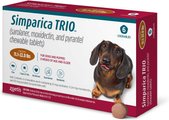 Simparica Trio Chewable Tablet for Dogs, 11.1-22.0 lbs, (Caramel Box), 6 Chewable Tablets (6-mos. supply)