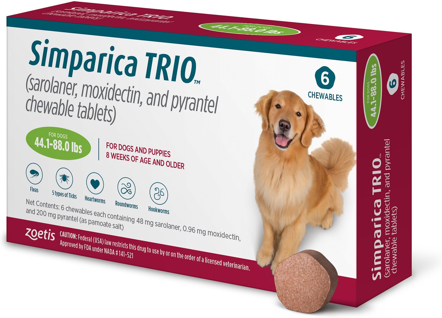 simparica-trio-chewable-tablets-for-dogs-44-1-88-lb-6-treatments-green-box-chewy