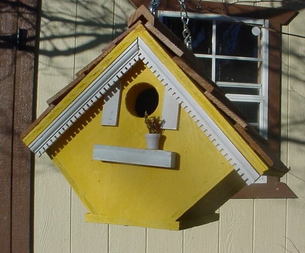 Bird Houses by Mark Victorian Wren Bird House, Yellow slide 1 of 2