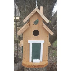 Bird Houses by Mark Cedar Cottage Bird House, Green