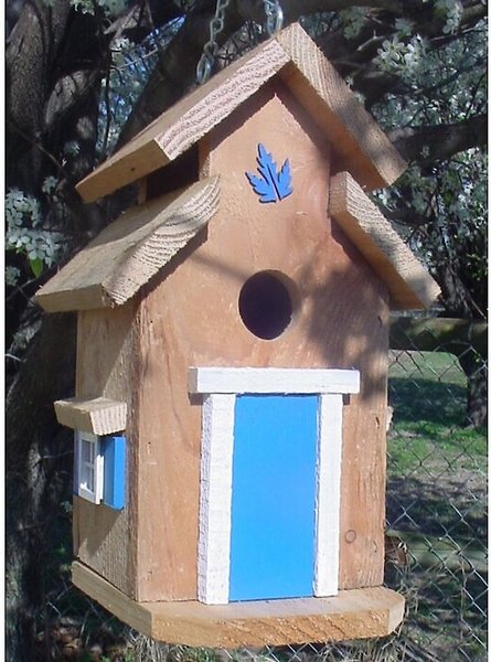 Bird Houses by Mark Cedar Cottage Bird House, Blue slide 1 of 1