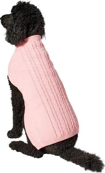 Frisco Dog & Cat Cable Knitted Sweater, Light Pink, XXX-Large slide 1 of 6