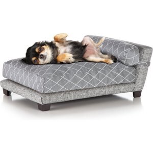 Club Nine Pets Mid-Century Collection DuraFlax Performance Orthopedic Dog & Cat Bed, Metal with Grey Screen, Medium