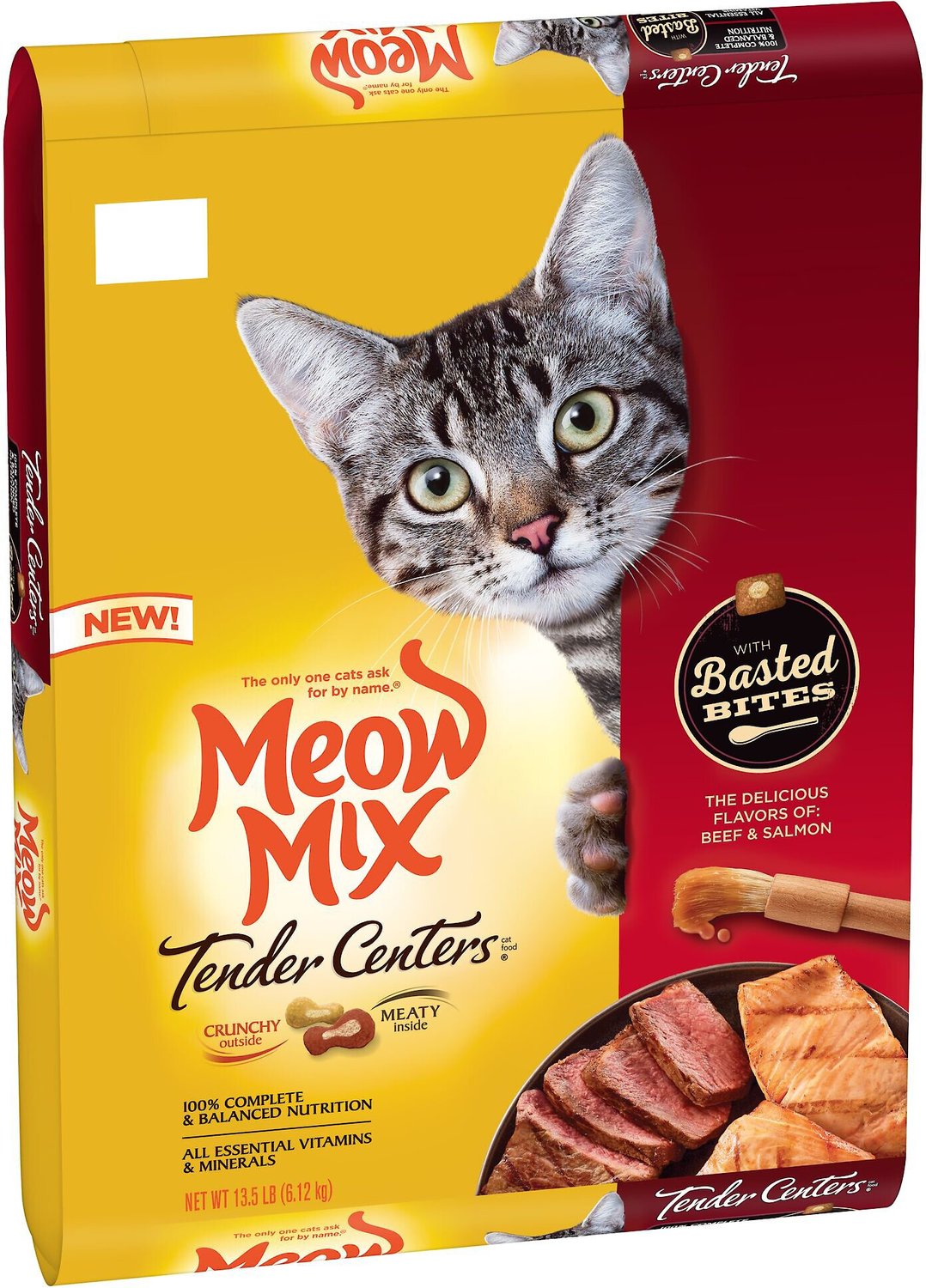 MEOW MIX Tender Centers Basted Bites Beef & Salmon Flavors Dry Cat Food