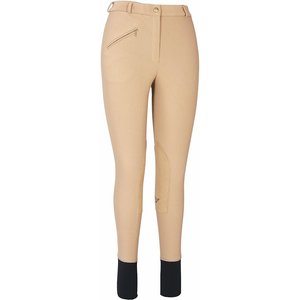 TuffRider Ladies Ribb Knee Patch Breeches, Taupe, 28