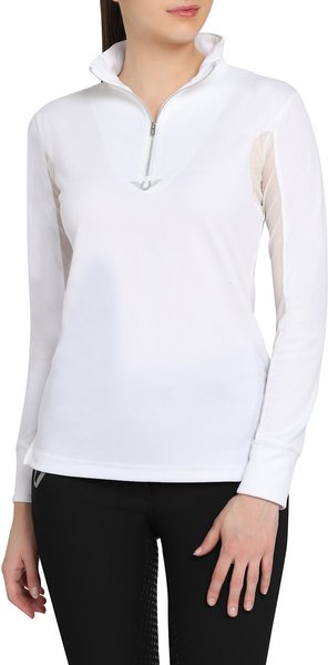 TuffRider Ladies Ventilated Technical Long Sleeve Sport Shirt, White, X-Large slide 1 of 2