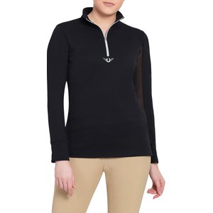 TuffRider Ladies Ventilated Technical Long Sleeve Sport Shirt, Black, Large