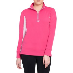 TuffRider Ladies Ventilated Technical Long Sleeve Sport Shirt, Hot Pink, XXX-Large