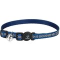 LIFE IS GOOD Nylon Reflective Breakaway Cat Collar, Happy Trails, 8 to 12-in neck, 3/8-in wide