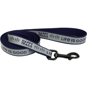 LIFE IS GOOD Polyester Reflective Dog Leash, Happy Trails, 6-ft long, 5/8-in wide