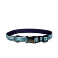 LIFE IS GOOD Canvas Overlay Good Vibes Dog Collar, Blue, 8 to 12-in neck, 5/8-in wide