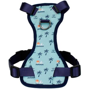 LIFE IS GOOD Canvas Overlay Good Vibes Polyester Dual Clip Dog Harness, Blue, 20 to 30-in chest