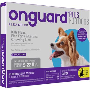 Onguard Flea & Tick Spot Treatment for Dogs, 5-22 lbs, 3 Doses (3-mos. supply)