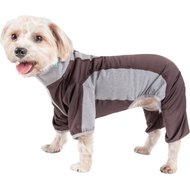 Pet Life Active Warm-Pup Dog Hoodie, Brown & Grey, Medium