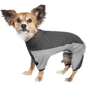 Pet Life Active Chase Pacer Dog Hoodie, Charcoal Grey & Black, Small