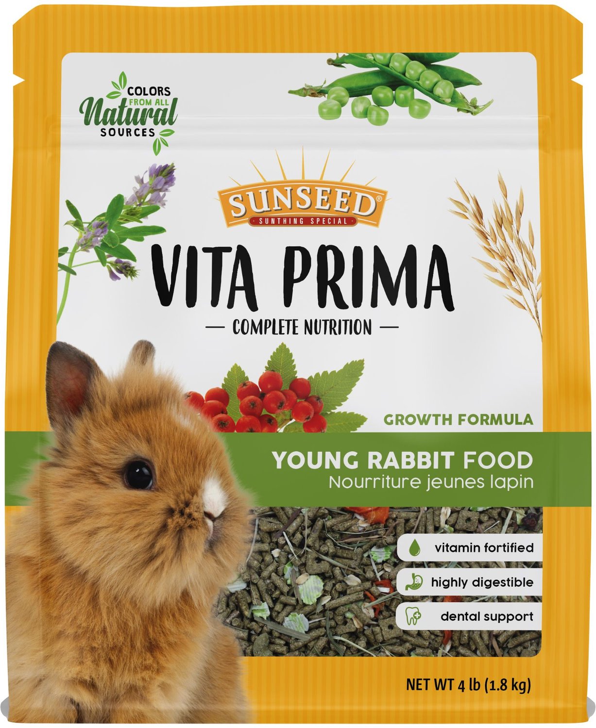 SUNSEED Vita Prima Young Rabbit Food, 4lb bag