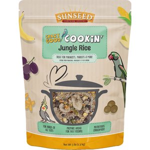 Sunseed Crazy Good Cookin' Jungle Rice Cookable Bird Treat, 3-lb bag