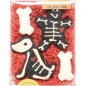 Bubba Rose Biscuit Co. The Bone Yard Box Peanut Butter & Carob Dog Treats, 4 count