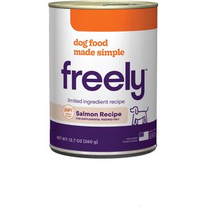 Freely Salmon Recipe Limited Ingredient Grain-Free Wet Supplement Dog Food Topper, 12.7-oz can, 6 count