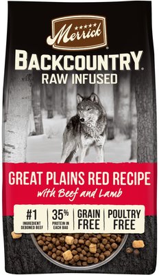 4. Merrick Backcountry Great Plains Grain-Free Red Recipe with Freeze-Dried Raw Beef, Lamb & Rabbit Dry Dog Food