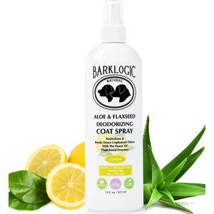 BarkLogic Aloe & Flaxseed Deodorizing Lemon Dog Coat Spray, 16-oz bottle
