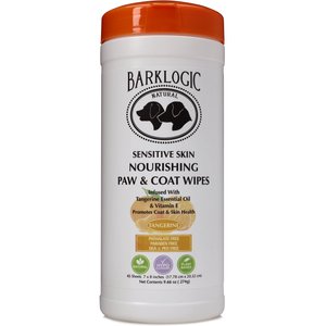 BarkLogic Sensitive Skin Nourishing Paw & Coat Tangerine Dog Wipes, 45 count