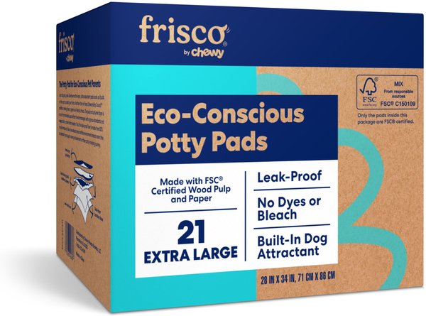 Frisco Extra Large Eco-Conscious Dog Training & Potty Pads, 28 x 34-in, 21 count, Unscented slide 1 of 6