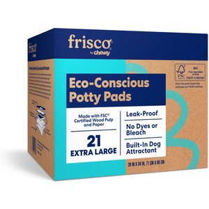 Frisco Extra Large Eco-Conscious Dog Training & Potty Pads, 28 x 34-in, 21 count, Unscented