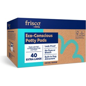 Frisco Extra Large Eco-Conscious Dog Training & Potty Pads, 28 x 34-in, 40 count, Unscented