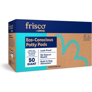 Frisco Giant Eco-Conscious Dog Training & Potty Pads, 27.5 x 44-in, 50 count, Unscented