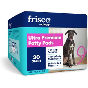 Frisco Giant Non-Skid Ultra Premium Dog Training & Potty Pads, 27.5 x 44-in, 30 count, Unscented