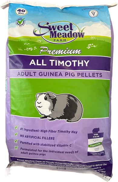 Sweet Meadow Farm Premium Timothy Pellets Adult Guinea Pig Food, 40-lb bag slide 1 of 2