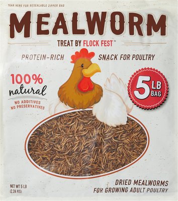 Flock Fest Dried Mealworms Adult Poultry Treats, 5-lb bag, slide 1 of 1