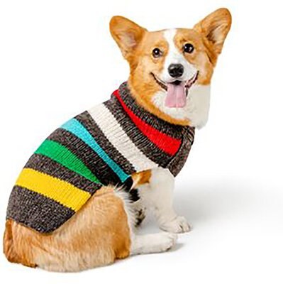 Chilly Dog Charcoal Striped Wool Dog Sweater, slide 1 of 1