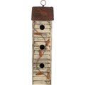 Glitzhome Distressed Solid Wood Bird House, 17.95-in
